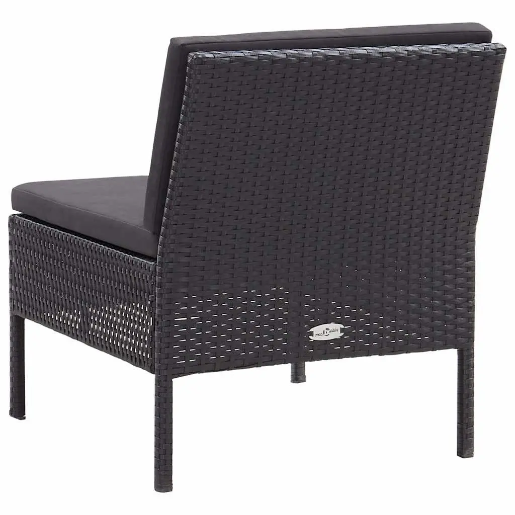 Garden Lounge Set 3 Piece Outdoor Furniture Modular Black