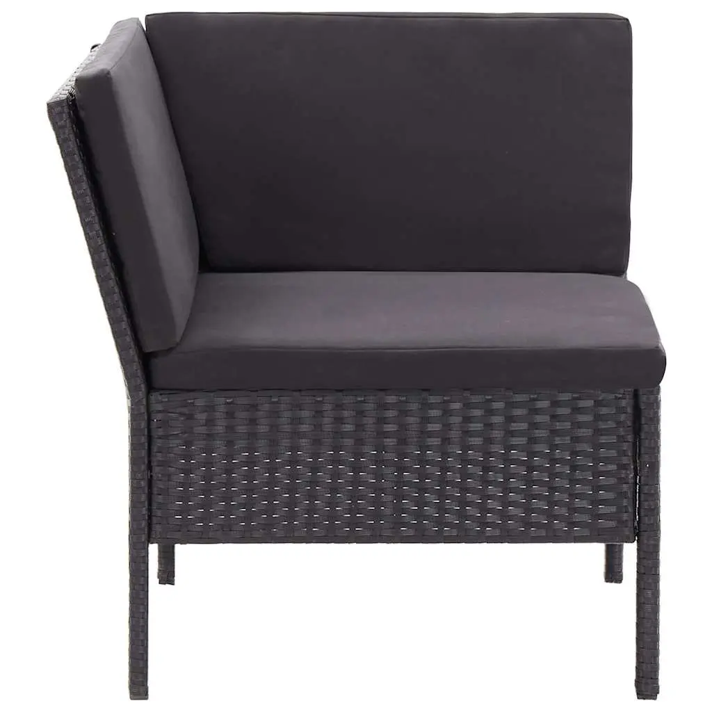 Garden Lounge Set 3 Piece Outdoor Furniture Modular Black
