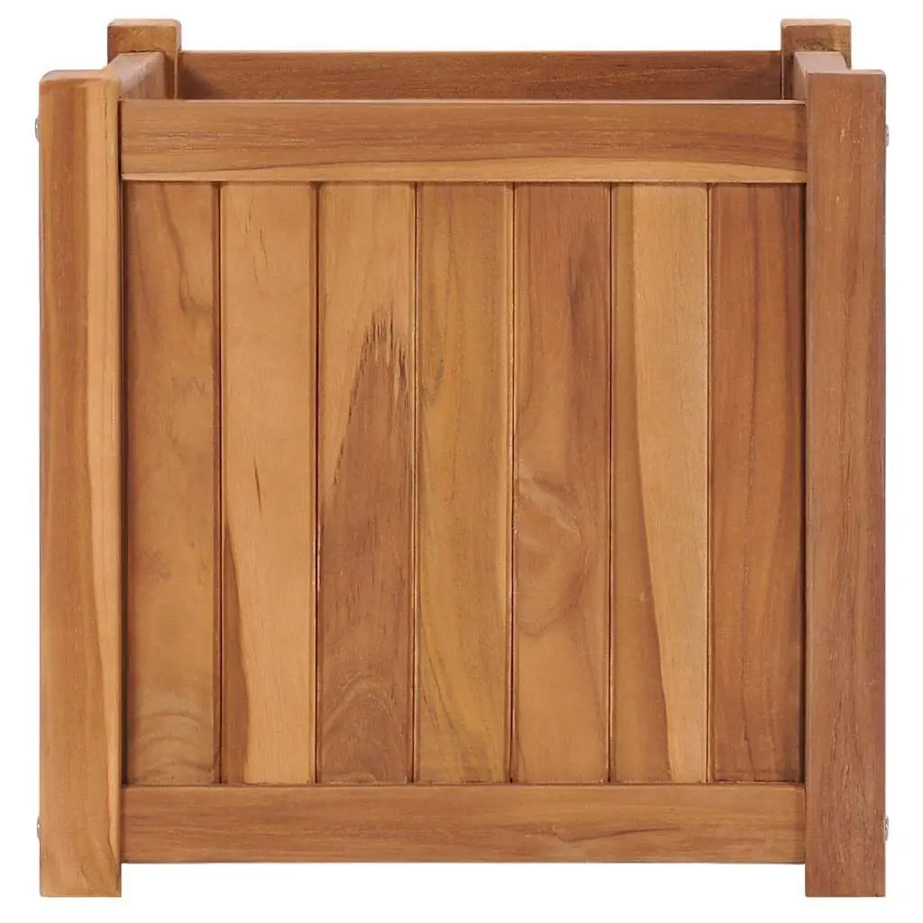 40x40x40 cm Raised Garden Bed in Brown Teak Wood