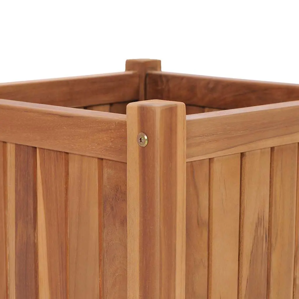 40x40x40 cm Raised Garden Bed in Brown Teak Wood