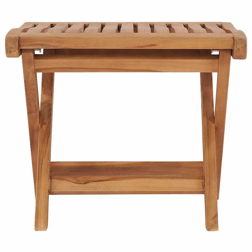 Folding Footrest Stool Outdoor Garden Brown Compact Size