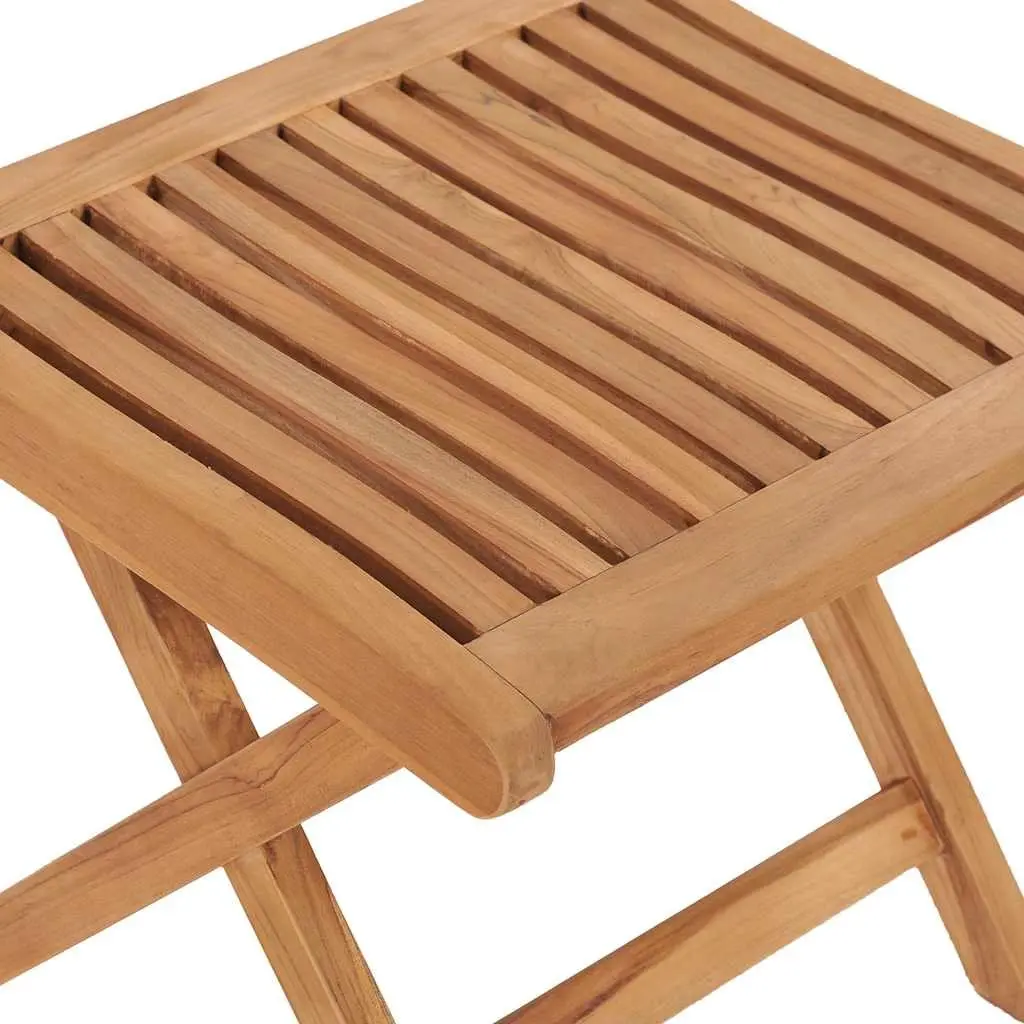 Folding Footrest Stool Outdoor Garden Brown Compact Size