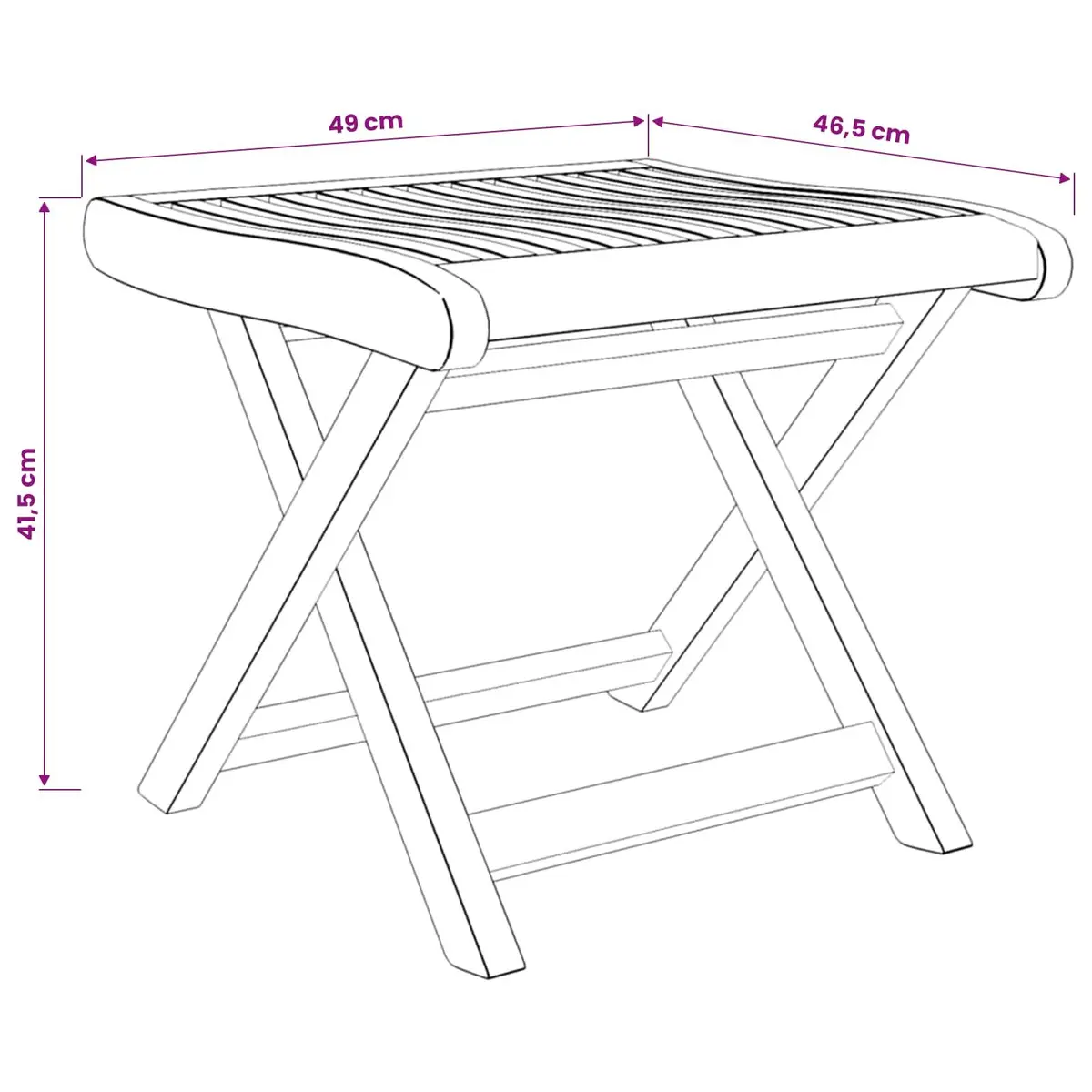 Folding Footrest Stool Outdoor Garden Brown Compact Size