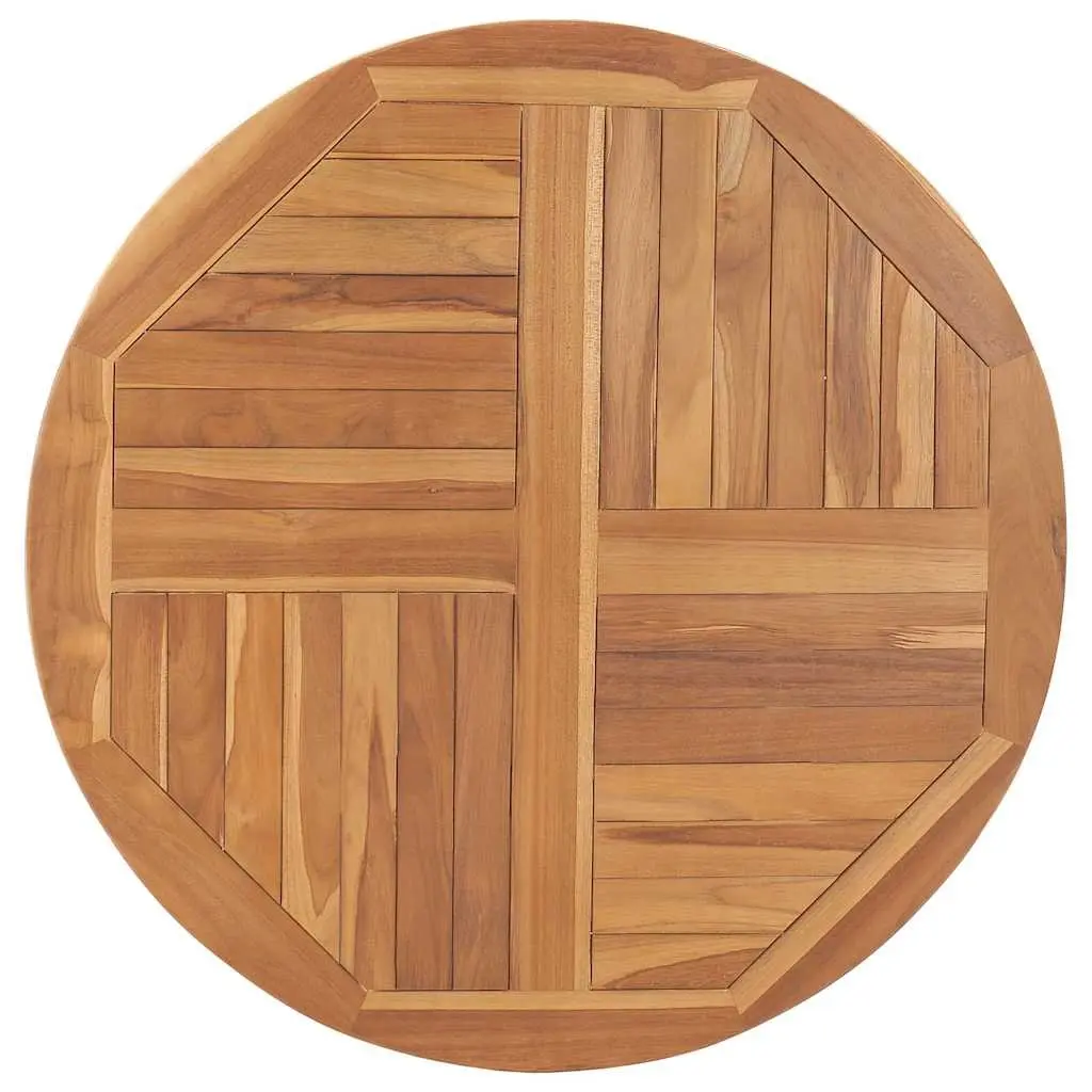 Round Solid Teak Wood Table Top for Dining Table 90cm Diameter 2.5cm Thick Brown
