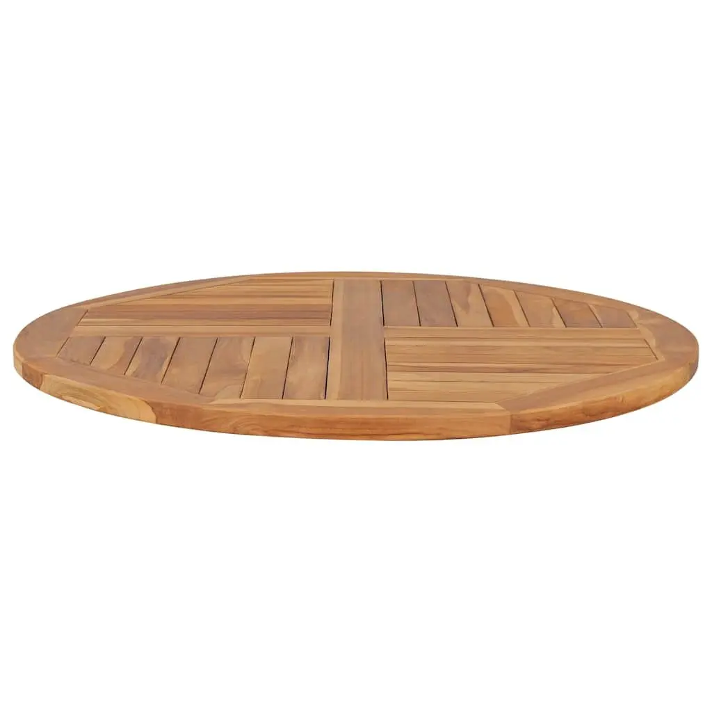 Round Solid Teak Wood Table Top for Dining Table 90cm Diameter 2.5cm Thick Brown