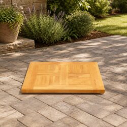 60x60cm Solid Teak Wood Table Top - Brown with Smooth Surface