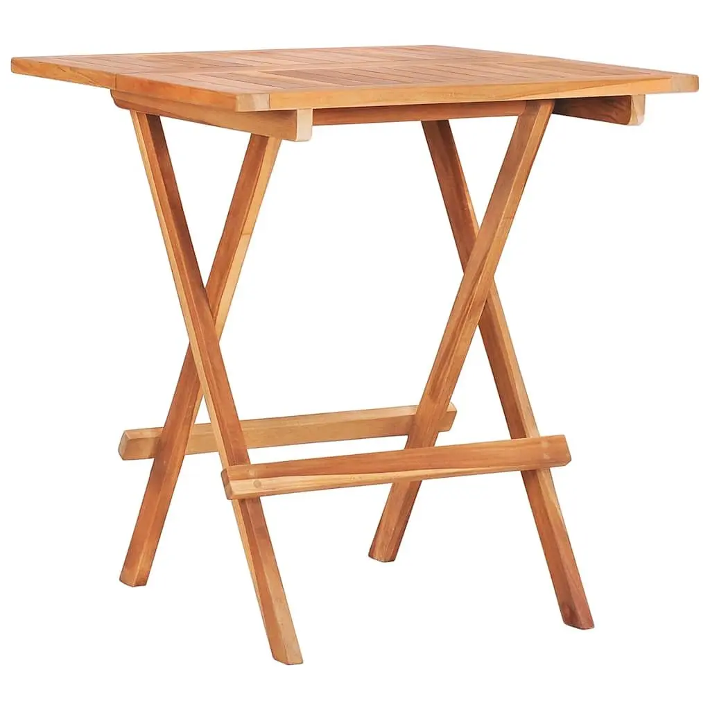 3 Piece Folding Bistro Set Solid Teak Wood Outdoor Garden Patio Furniture