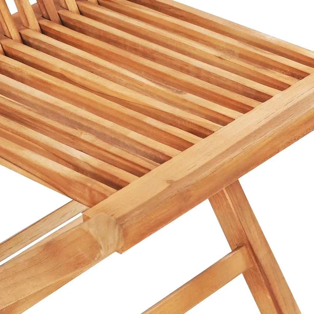 3 Piece Folding Bistro Set Solid Teak Wood Outdoor Garden Patio Furniture
