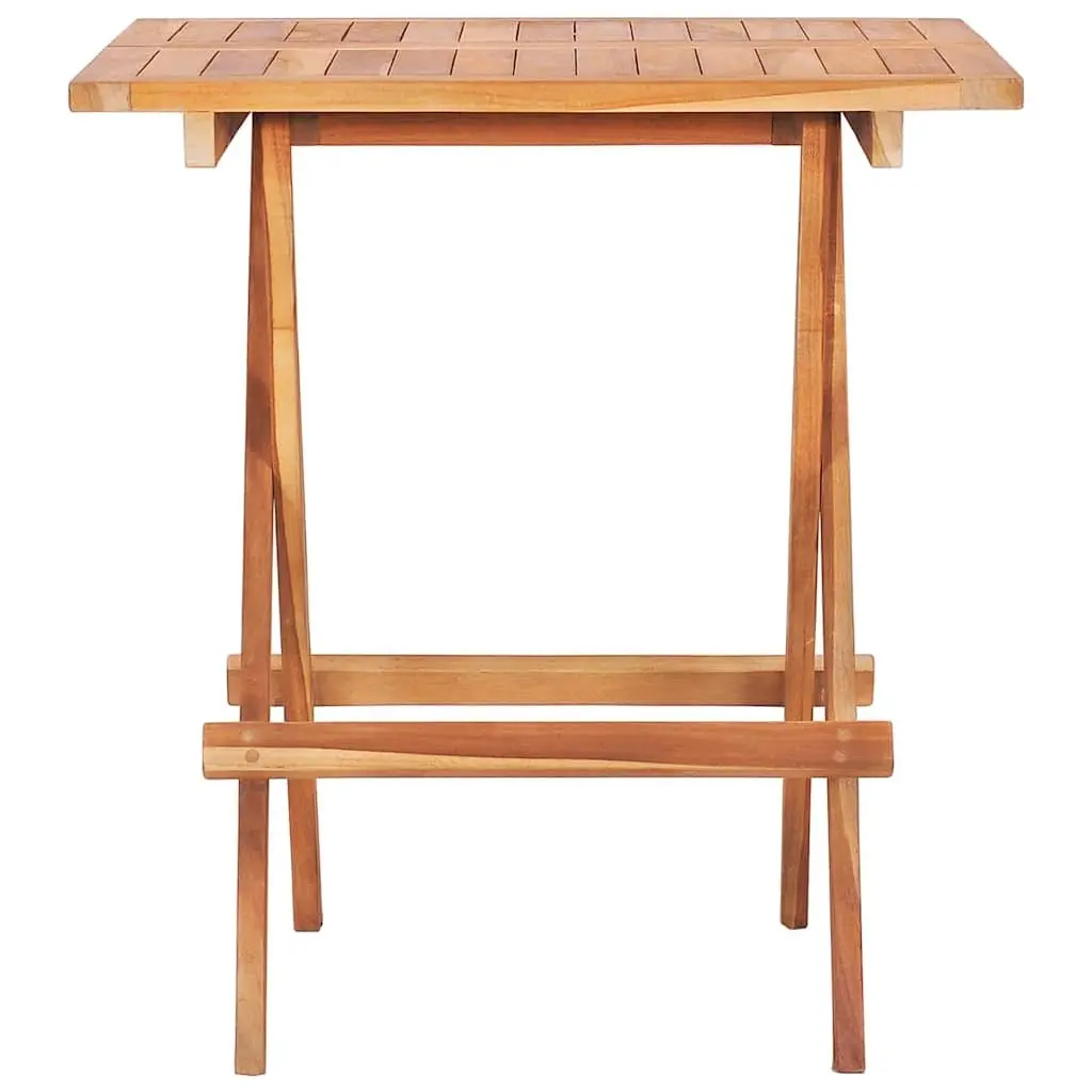 3 Piece Folding Bistro Set Solid Teak Wood Outdoor Garden Patio Furniture