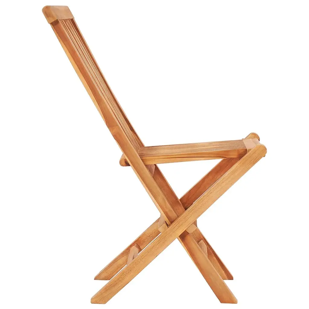 3 Piece Folding Bistro Set Solid Teak Wood Outdoor Garden Patio Furniture