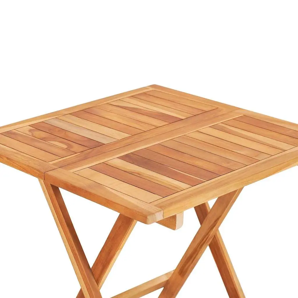 3 Piece Folding Bistro Set Solid Teak Wood Outdoor Garden Patio Furniture