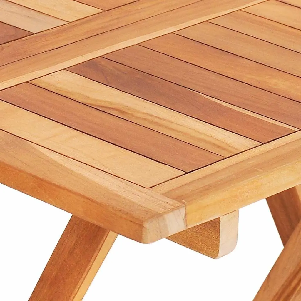 3 Piece Folding Bistro Set Solid Teak Wood Outdoor Garden Patio Furniture