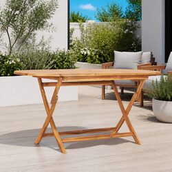 Solid Teak Folding Dining Table 160x80cm