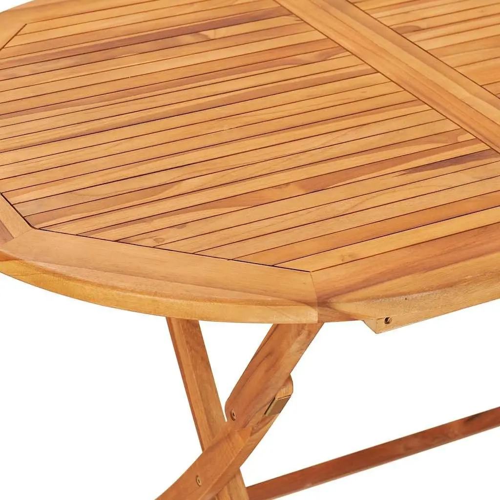 Folding Garden Dining Table 160x80cm Outdoor Teak Wood Patio Furniture Brown