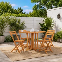 Folding Butterfly Garden Dining Table 120cm x 70cm Brown