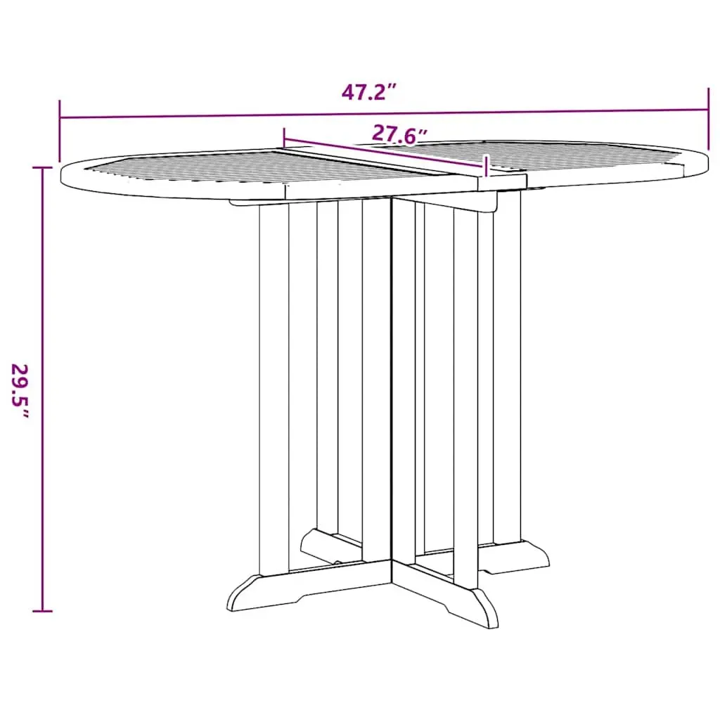 Folding Butterfly Garden Dining Table 120cm x 70cm Brown