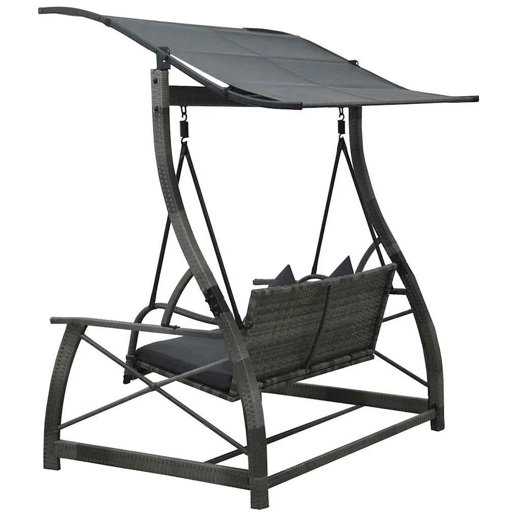 3-Seater Garden Swing Bench with Canopy