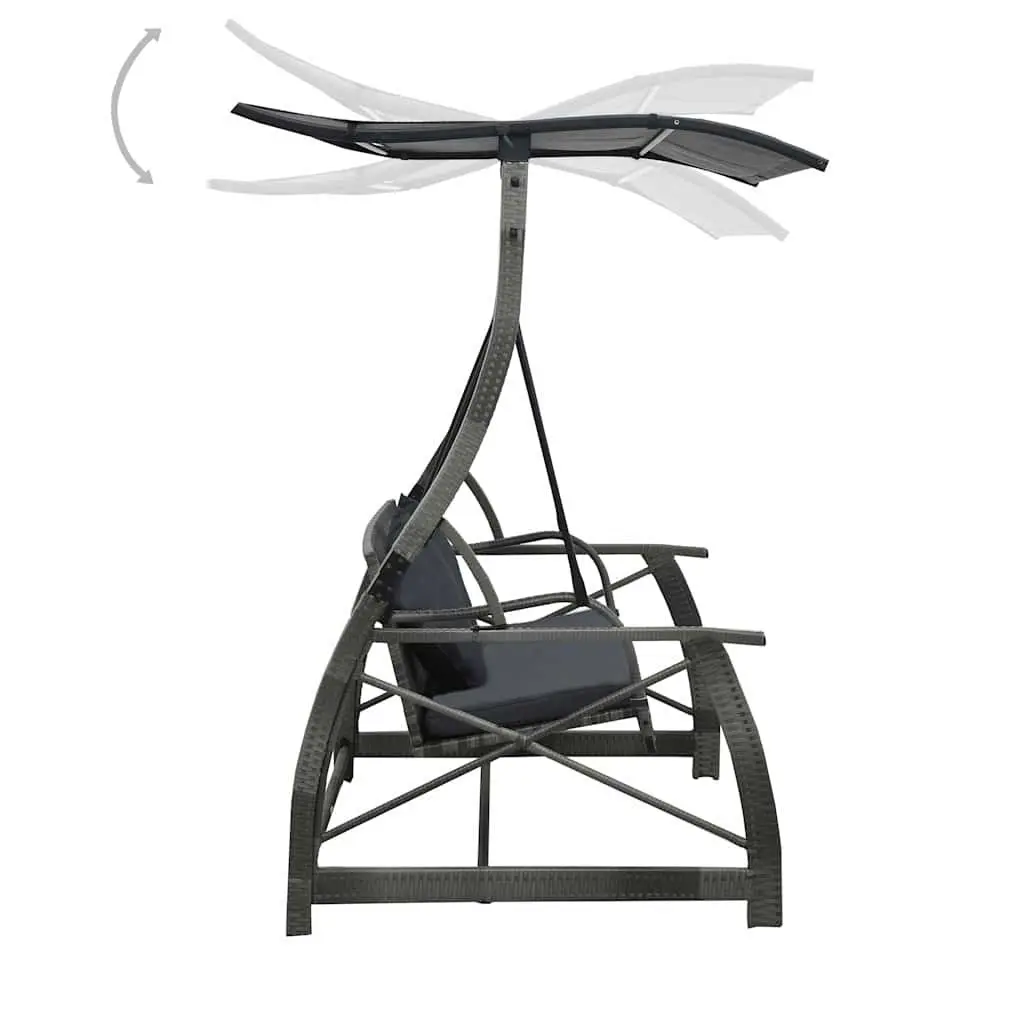 3-Seater Garden Swing Bench with Canopy