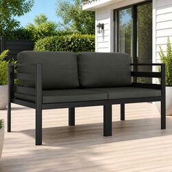2 Piece Garden Sofa Set Modular Outdoor Lounge Sectional with Seat Cushions