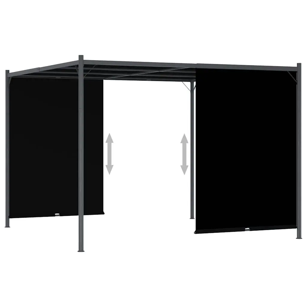 Garden Pergola Outdoor 3x3m Retractable Sliding Roof Shade Anthracite