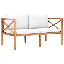 Teak Wood Garden Bench with Cream Cushions Specifications