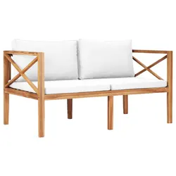 Teak Wood Garden Bench with Cream Cushions Specifications