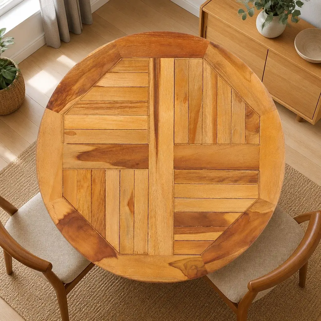 Rotating Table Disk in Teak Wood