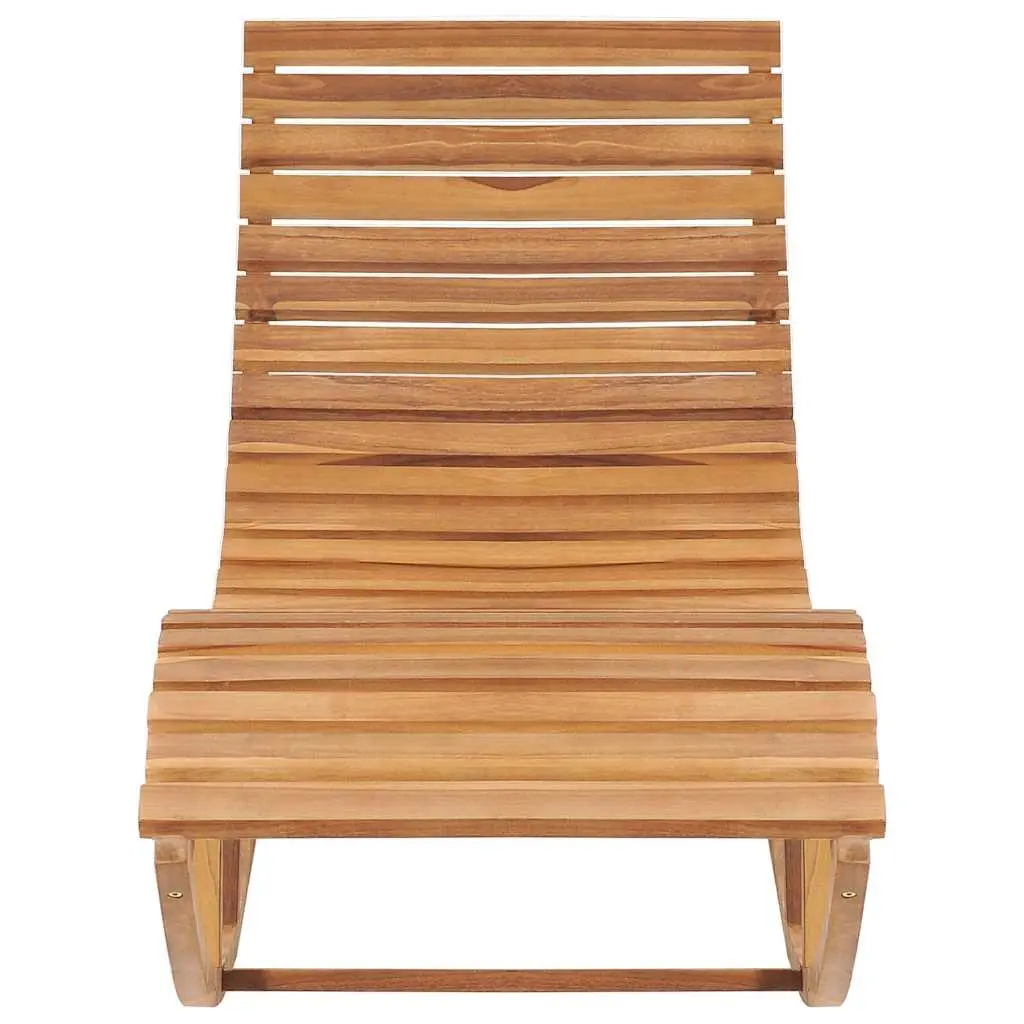 Rocking Sun Lounger Outdoor Garden Patio Teak Wood Relaxation Chair