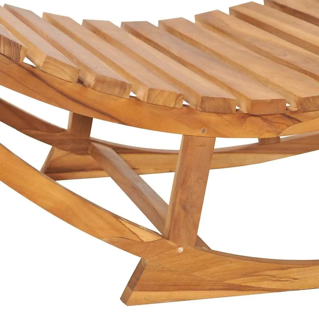 Rocking Sun Lounger Outdoor Garden Patio Teak Wood Relaxation Chair
