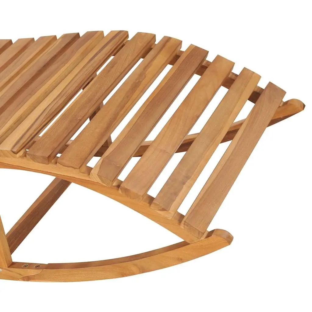 Rocking Sun Lounger Outdoor Garden Patio Teak Wood Relaxation Chair