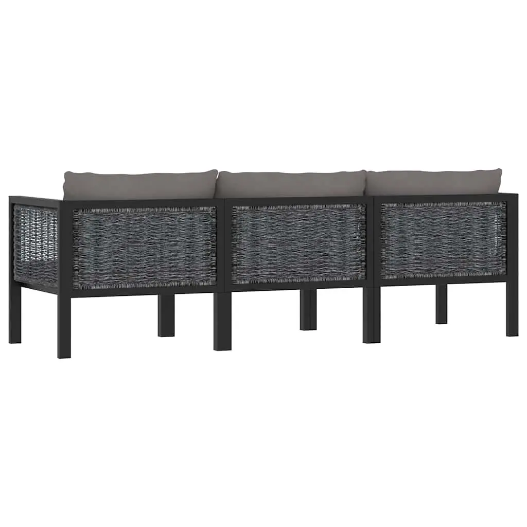 3-Seater Outdoor Sofa Hand-Woven Poly Rattan Lounge Garden Patio Furniture