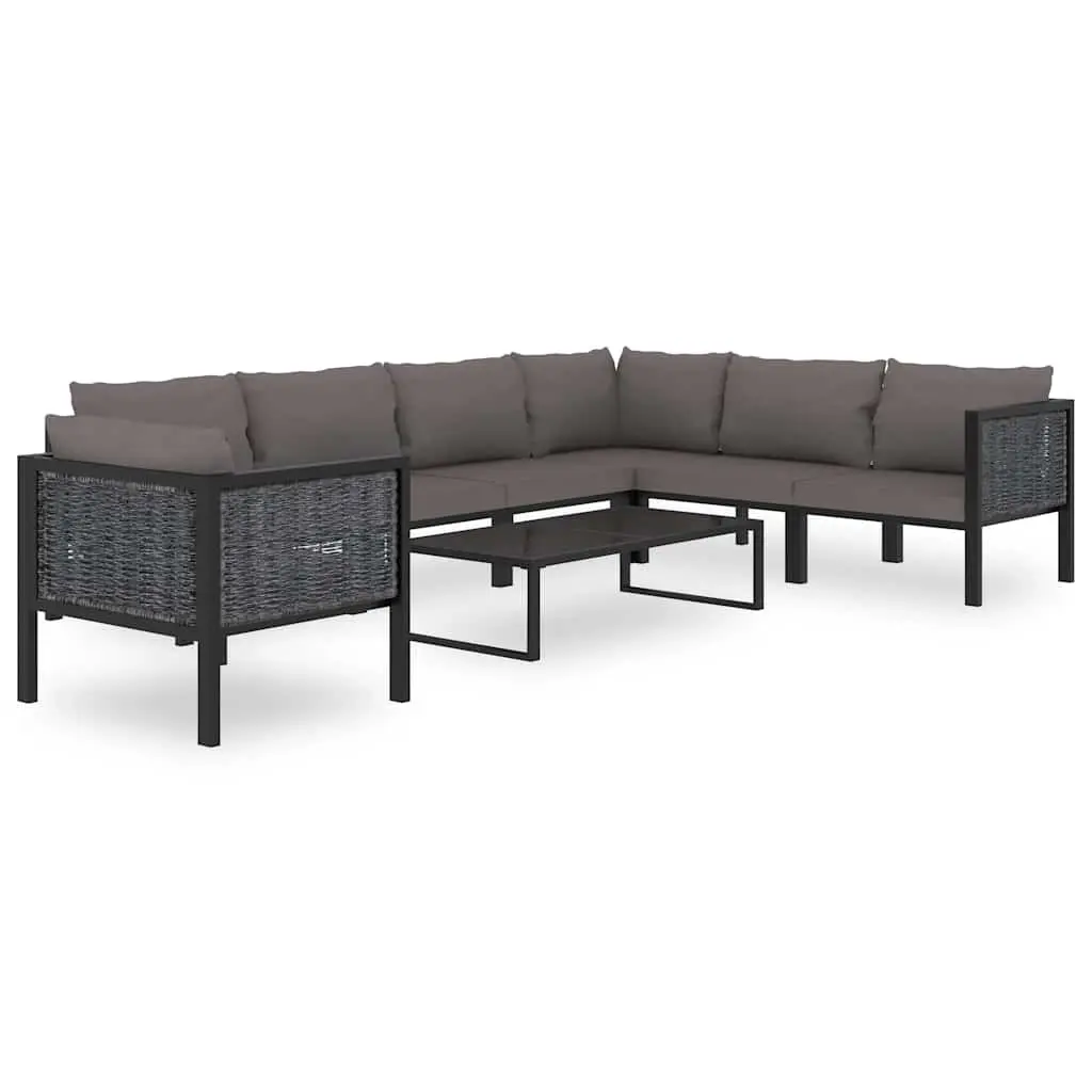Outdoor Lounge Set 8 Piece Garden Patio Furniture Poly Rattan with Cushions