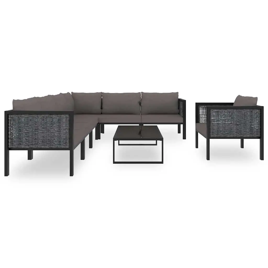 Outdoor Lounge Set 8 Piece Garden Patio Furniture Poly Rattan with Cushions