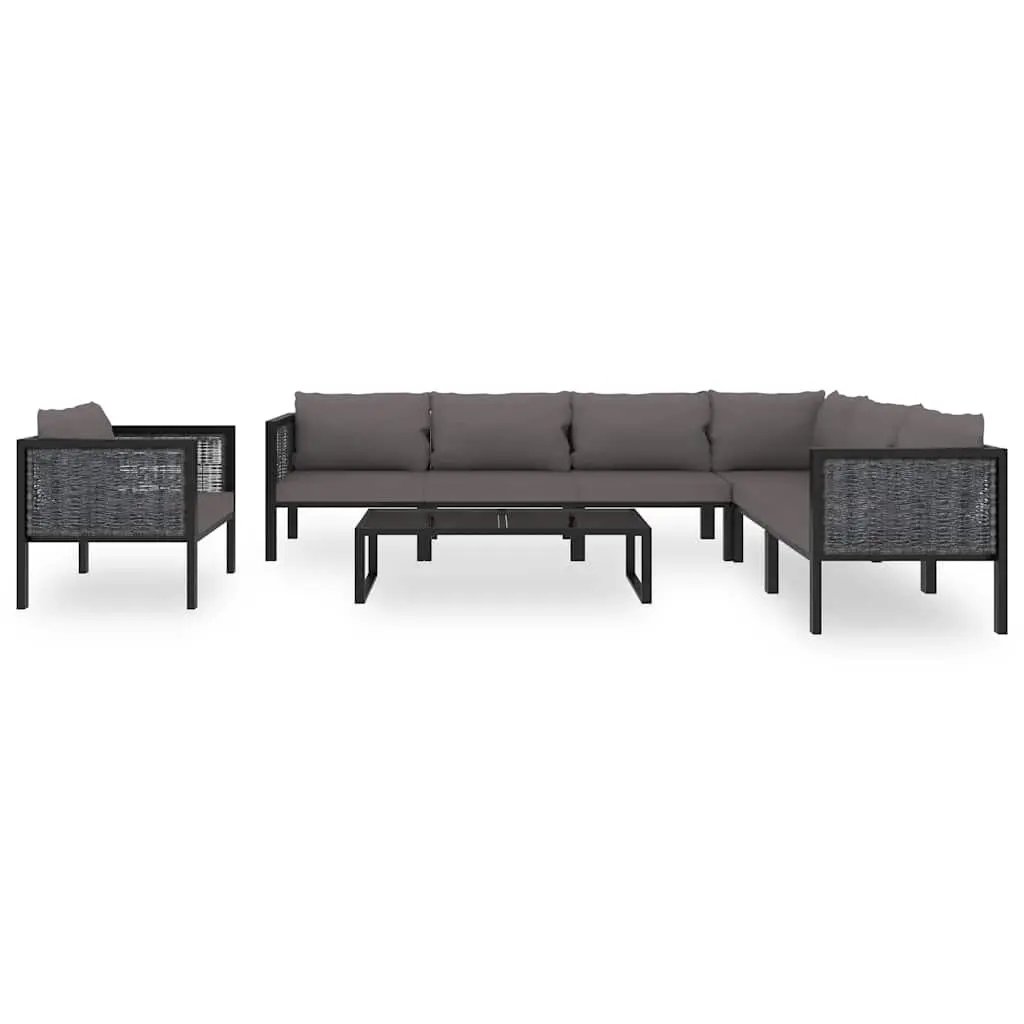 Outdoor Lounge Set 8 Piece Garden Patio Furniture Poly Rattan with Cushions