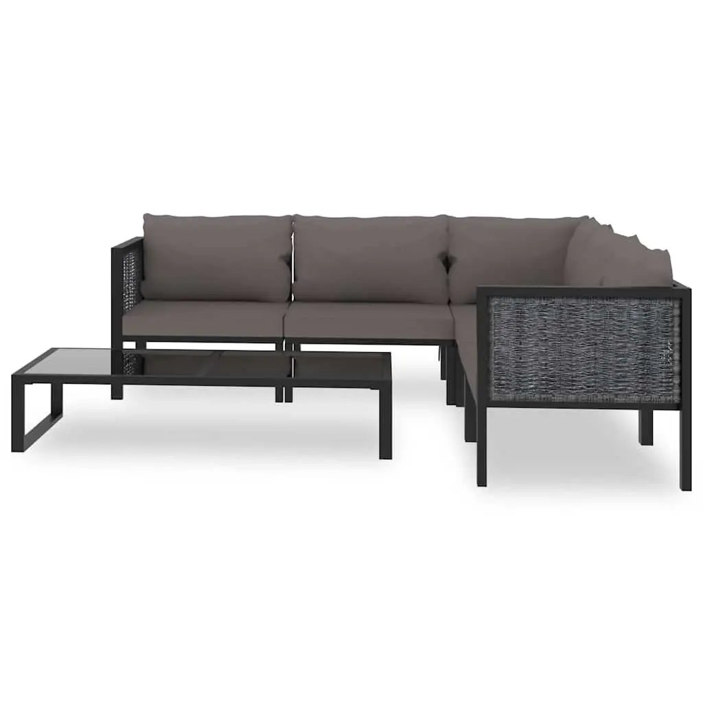 Outdoor Garden Lounge Set 6 Piece Modular Patio Furniture Anthracite