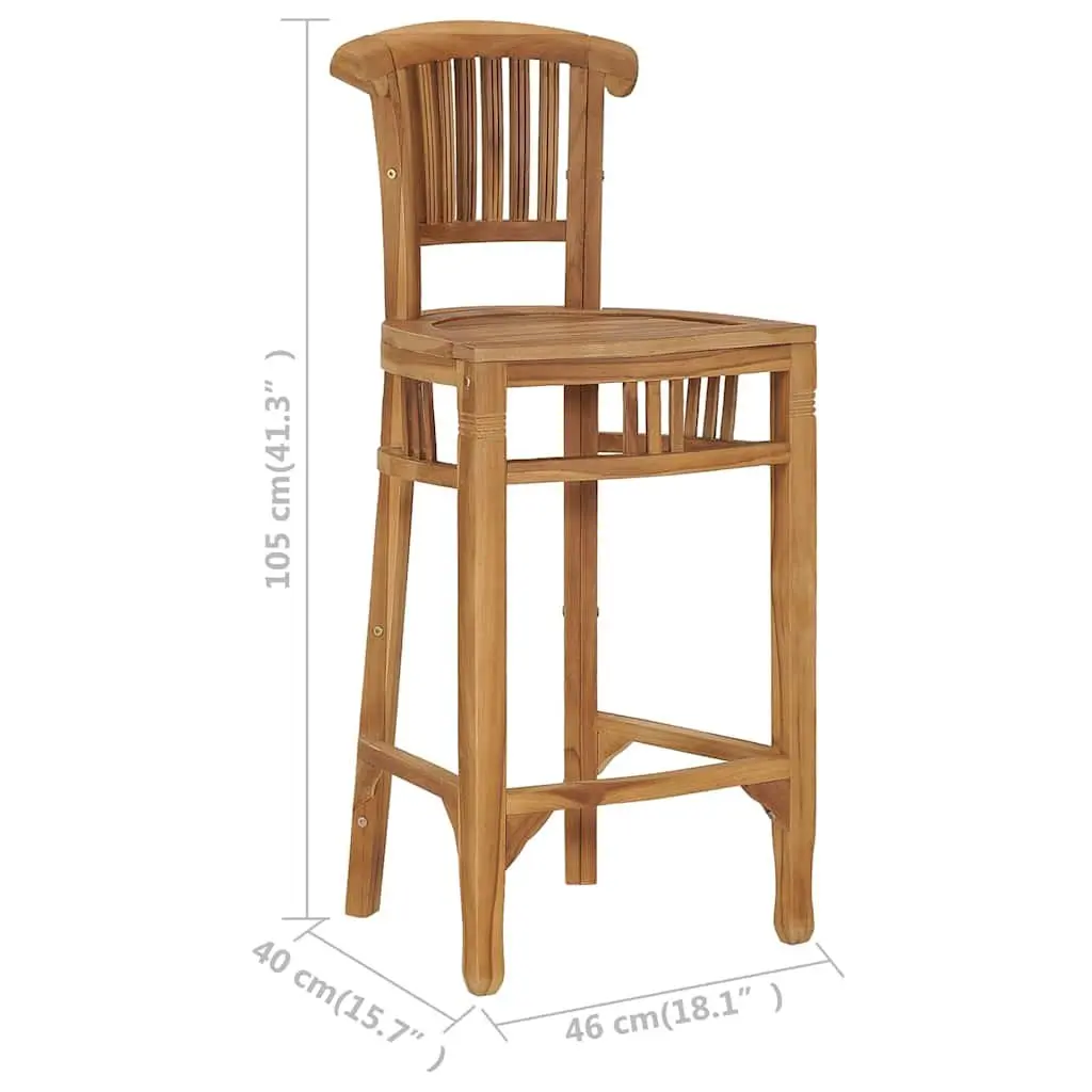 Solid Teak Wood Bar Stool for Dining