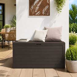 Garden Storage Box: Brown, Polypropylene, 116 x 44 x 55 cm