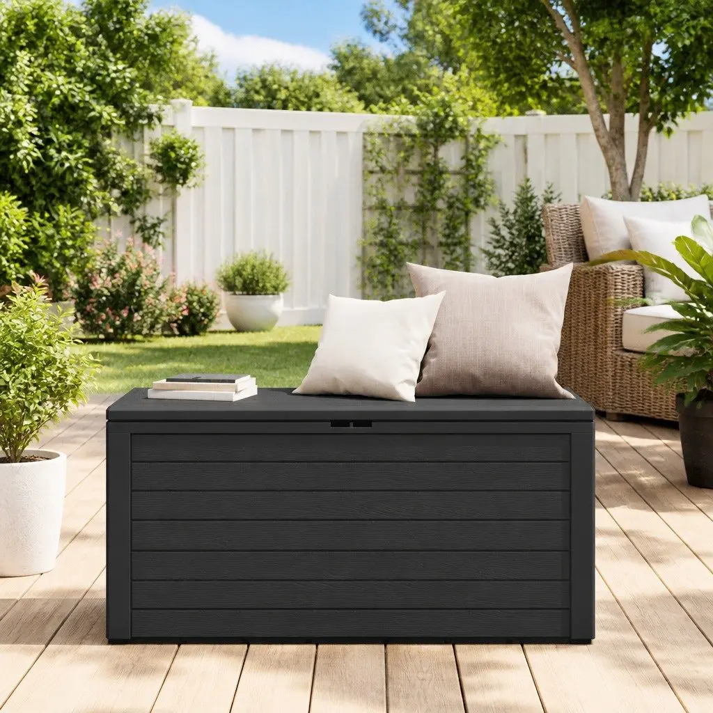 Garden Storage Box Anthracite Outdoor Patio Deck Furniture Cushion Chest
