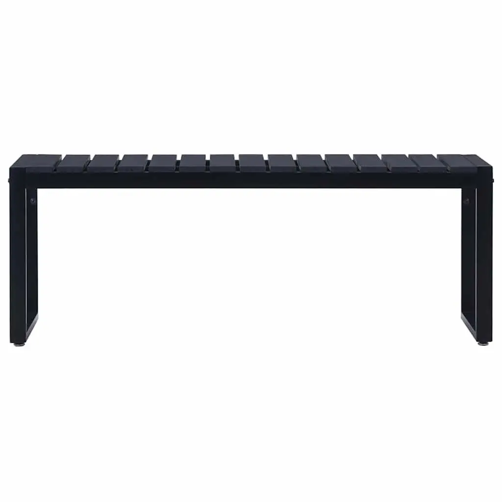Outdoor Garden Bench 120.5 cm Black Seating Contemporary Design Iron Frame