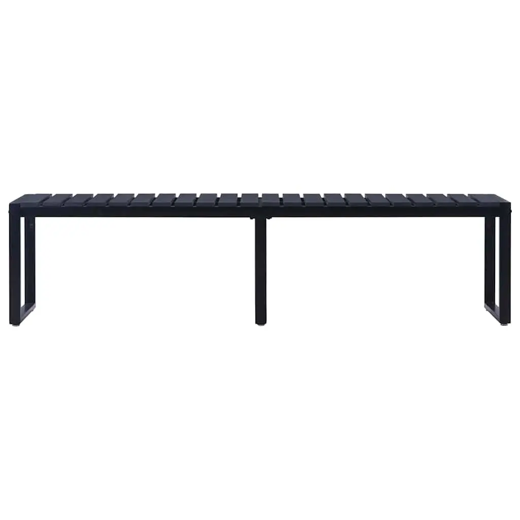 Garden Bench 180cm Black Iron Frame with PS Board Seat