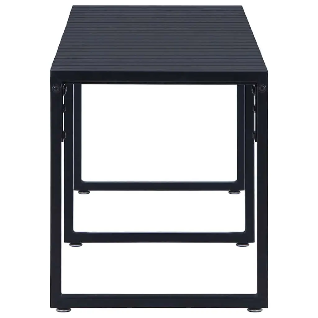 Garden Bench 180cm Black Iron Frame with PS Board Seat