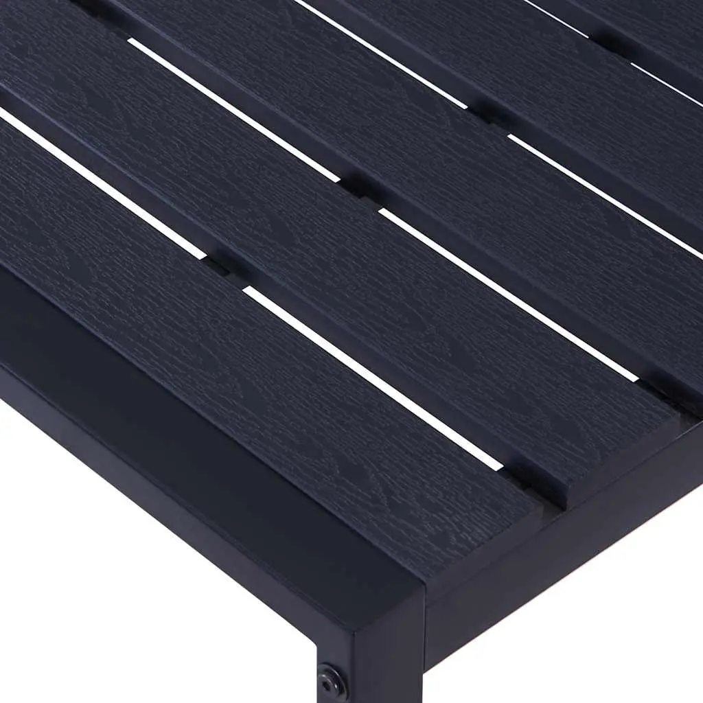 Garden Bench 180cm Black Iron Frame with PS Board Seat