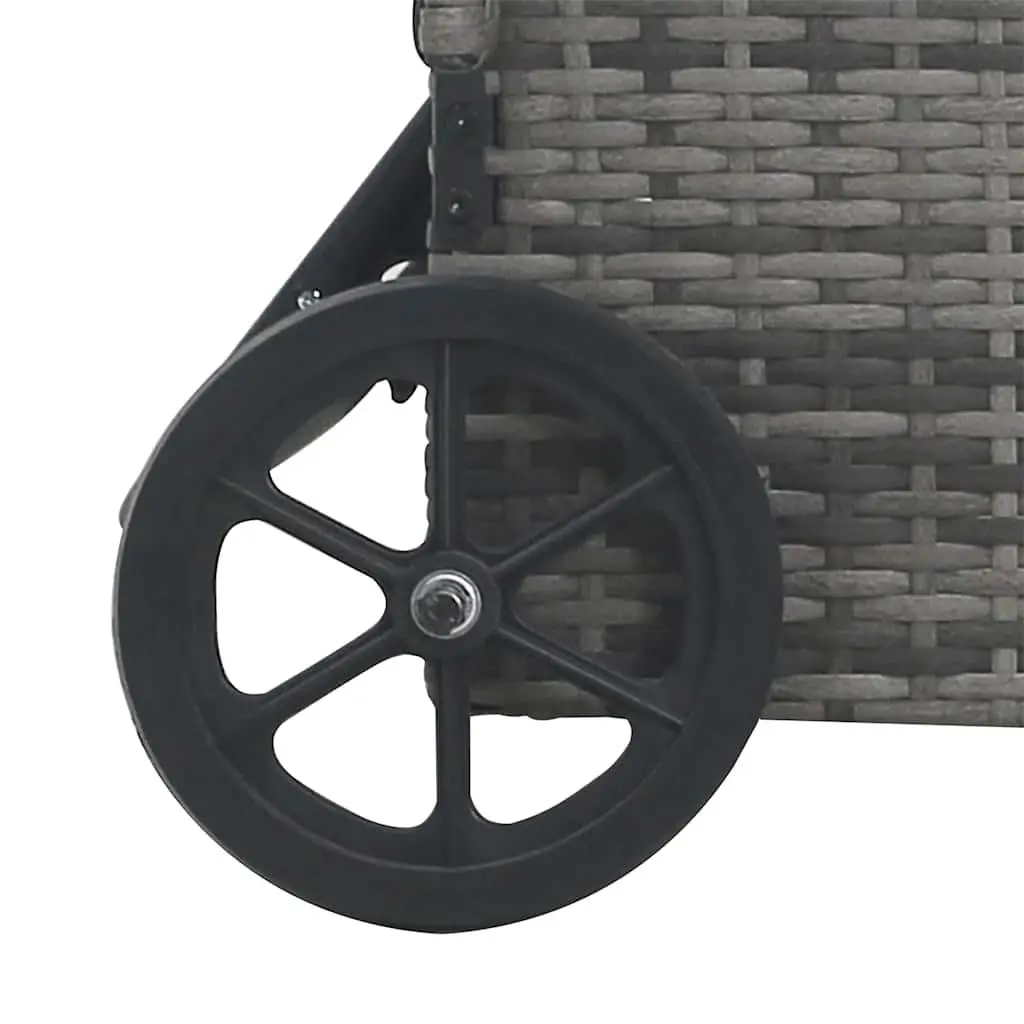 Sun Lounger with Wheels Adjustable Backrest Garden Patio Lounge Chair Anthracite
