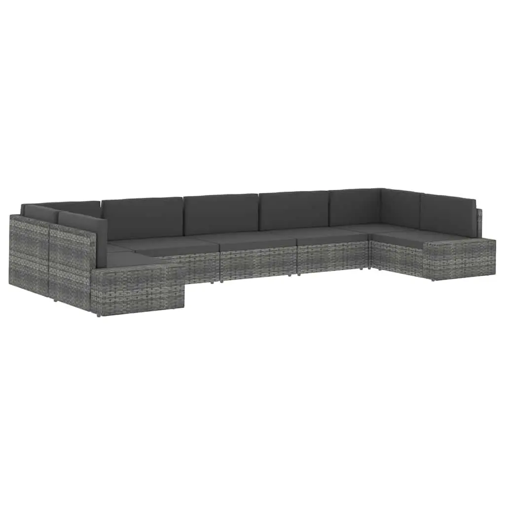 Outdoor Sectional Sofa 3-Seater Poly Rattan Garden Lounge Modular Furniture