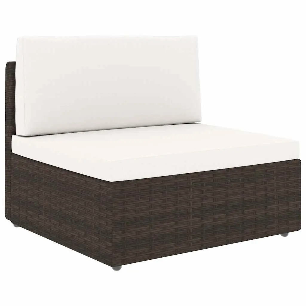 Outdoor Sectional Lounge Set 2 Piece Garden Furniture Brown Poly Rattan