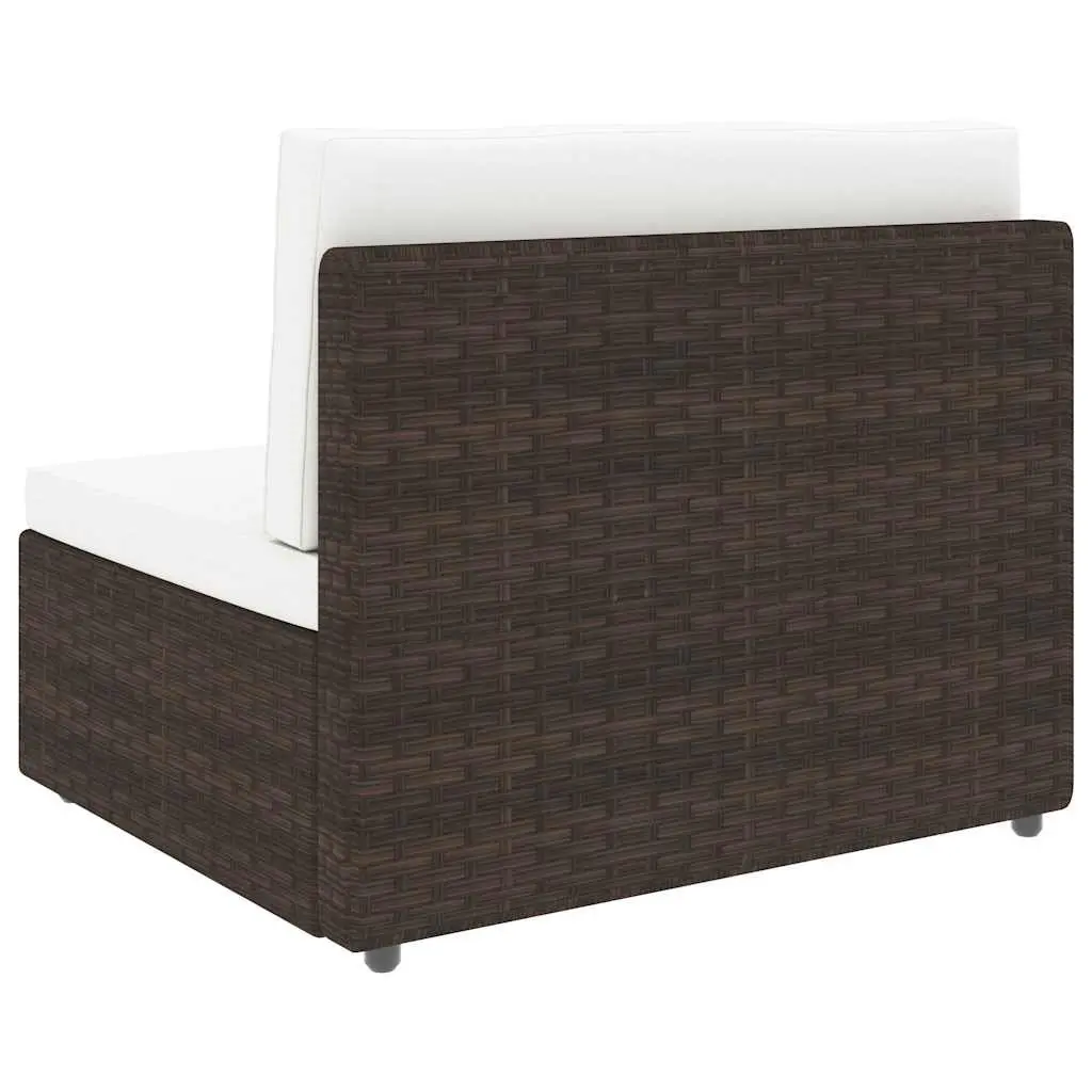 Outdoor Sectional Lounge Set 2 Piece Garden Furniture Brown Poly Rattan