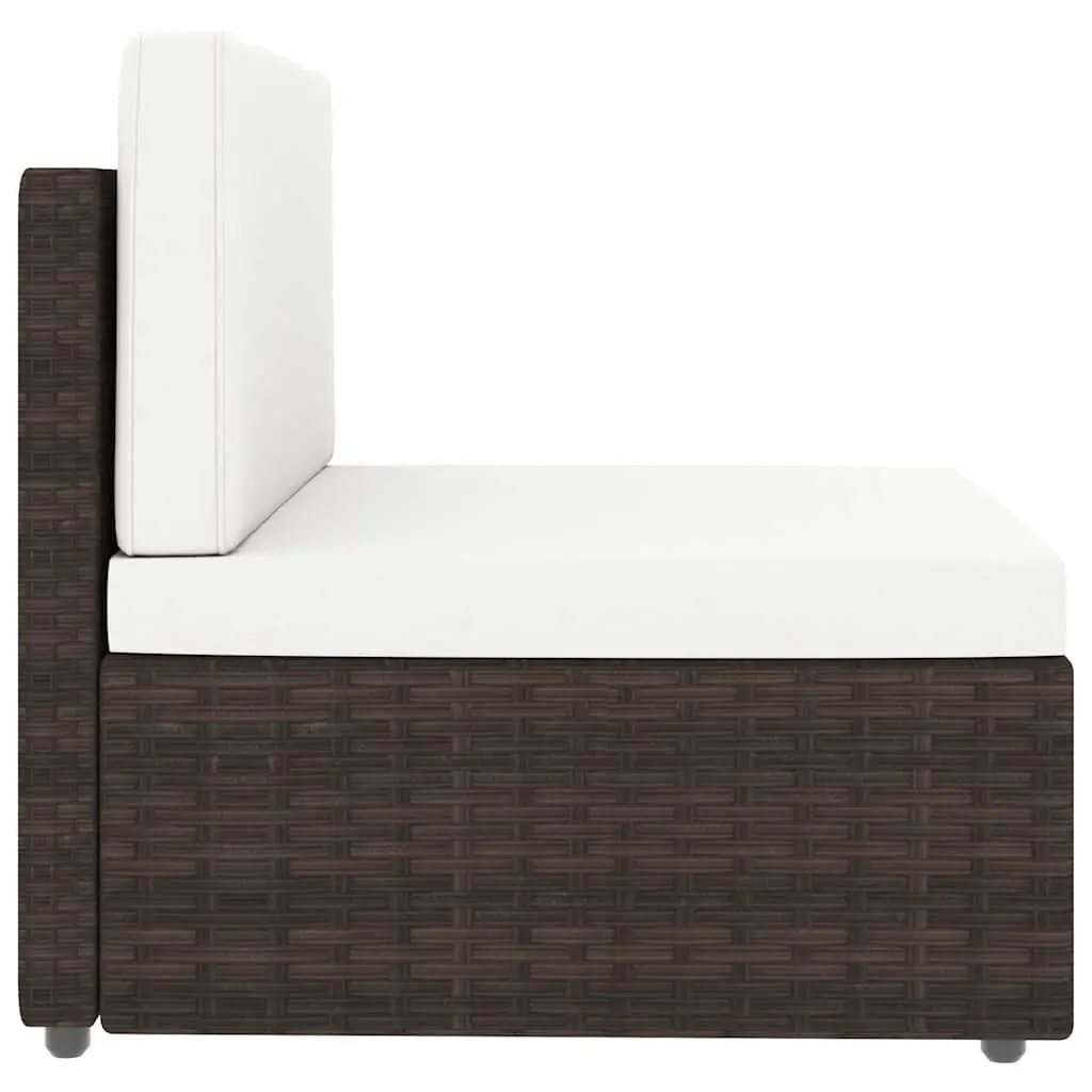 Outdoor Sectional Lounge Set 2 Piece Garden Furniture Brown Poly Rattan