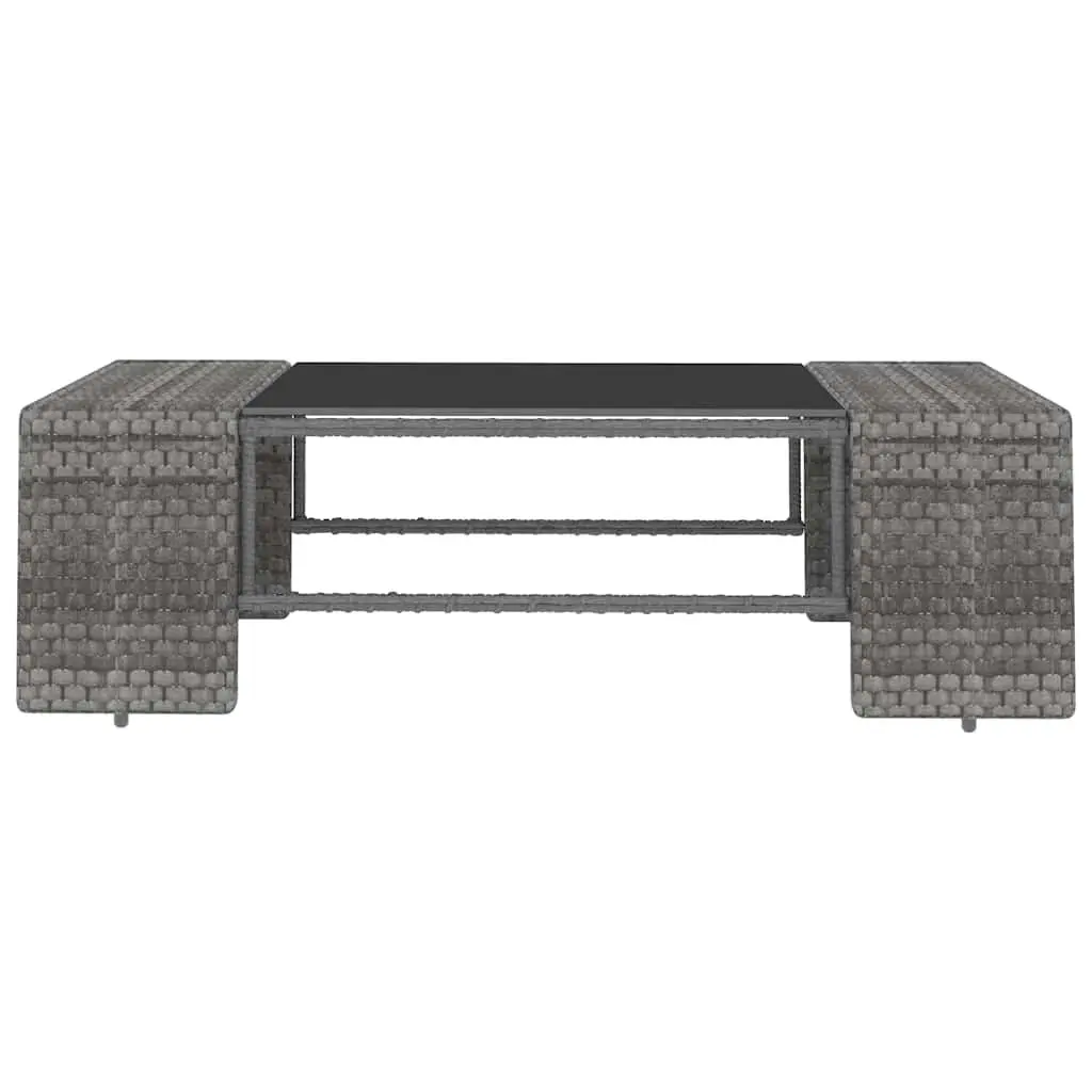 Outdoor Sectional Sofa Lounge Set Grey Poly Rattan Garden Furniture Modular
