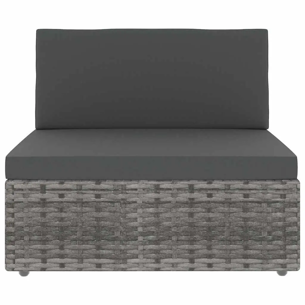Outdoor Sectional Sofa Lounge Set Grey Poly Rattan Garden Furniture Modular