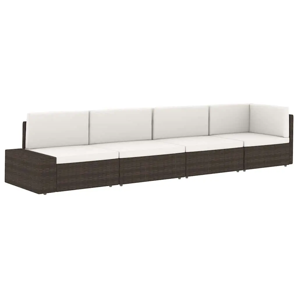 Outdoor Sectional Sofa Lounge Set Grey Poly Rattan Garden Furniture Modular
